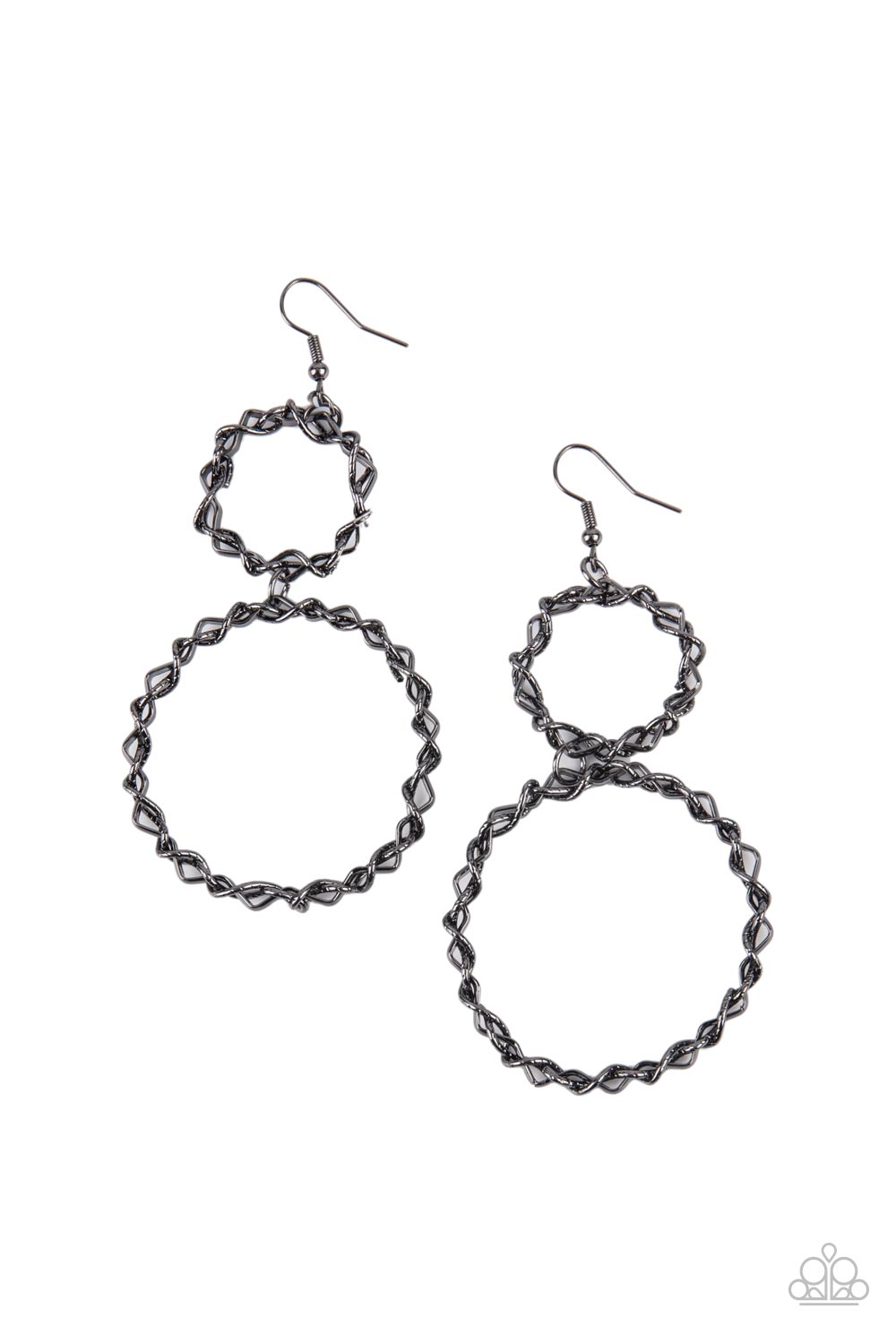 Twist of FABULOUS - black - Paparazzi earrings