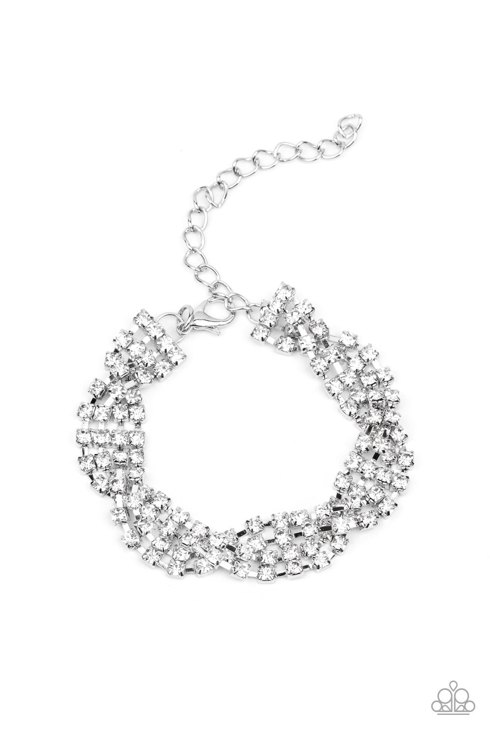 Twists and Turns - white - Paparazzi bracelet