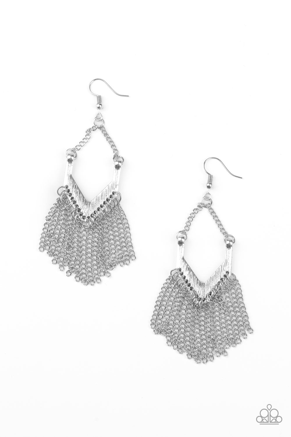 Unchained Fashion - silver - Paparazzi earrings