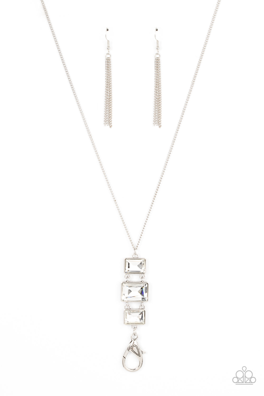 Uptown Totem - white - Paparazzi LANYARD necklace