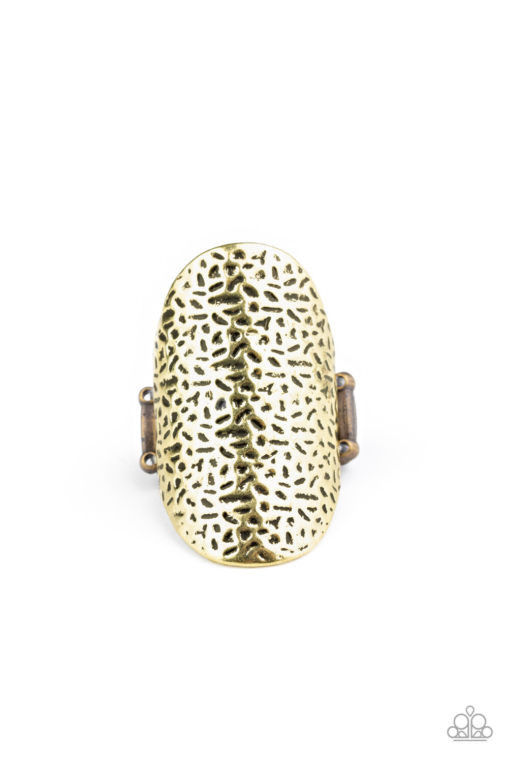 Urban Glyphs - brass - Paparazzi ring