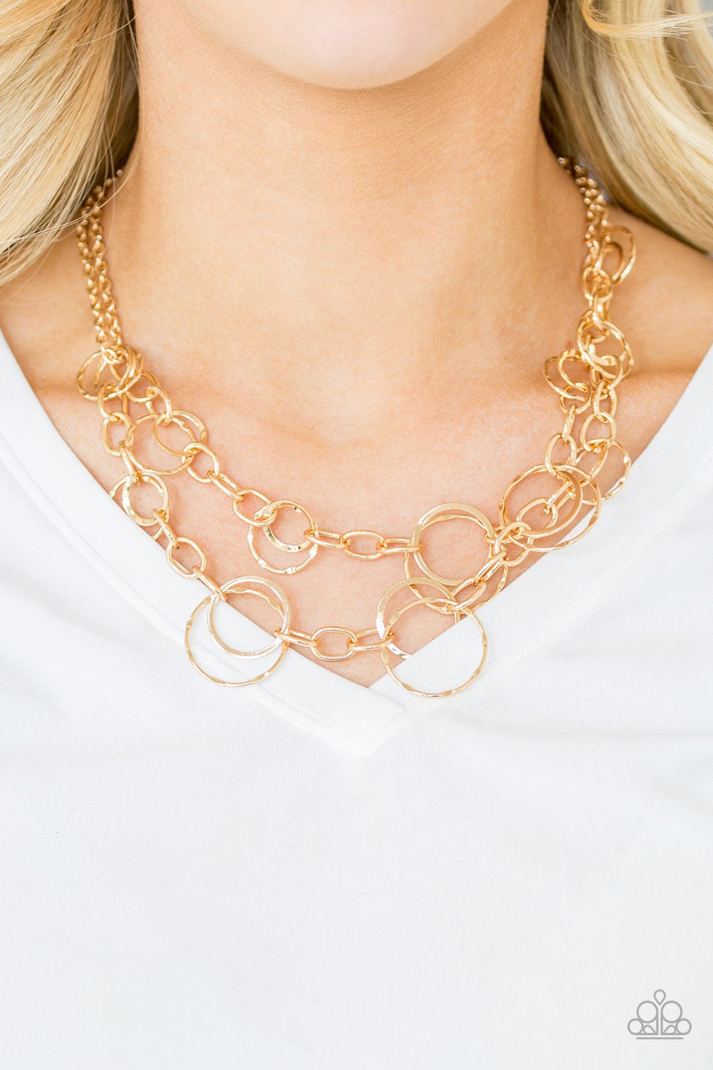 Urban Center - gold - Paparazzi necklace