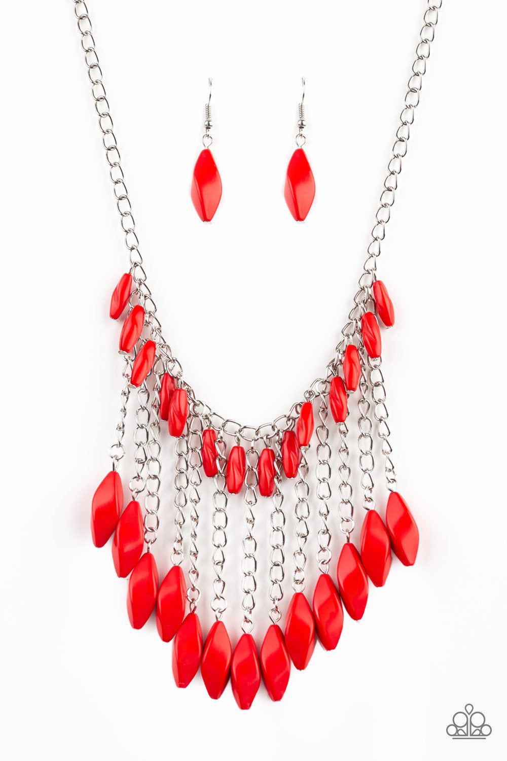 Venturous Vibes - red - Paparazzi necklace