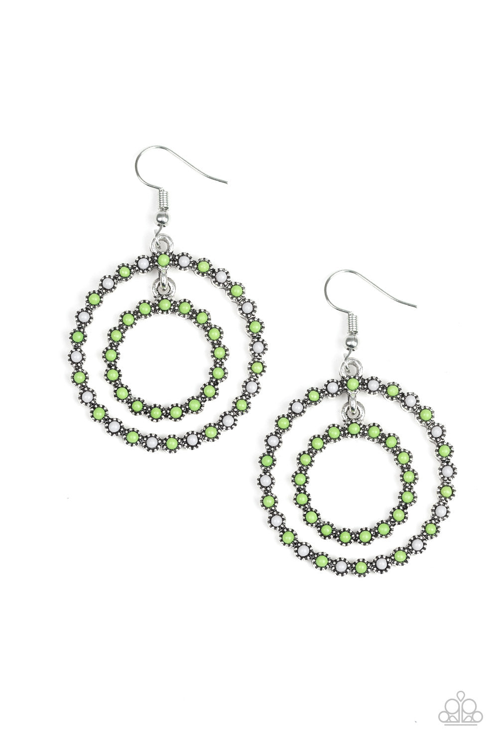 Vibrant Venture - green - Paparazzi earrings