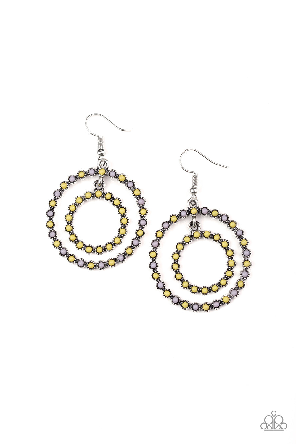 Vibrant Venture - yellow - Paparazzi earrings