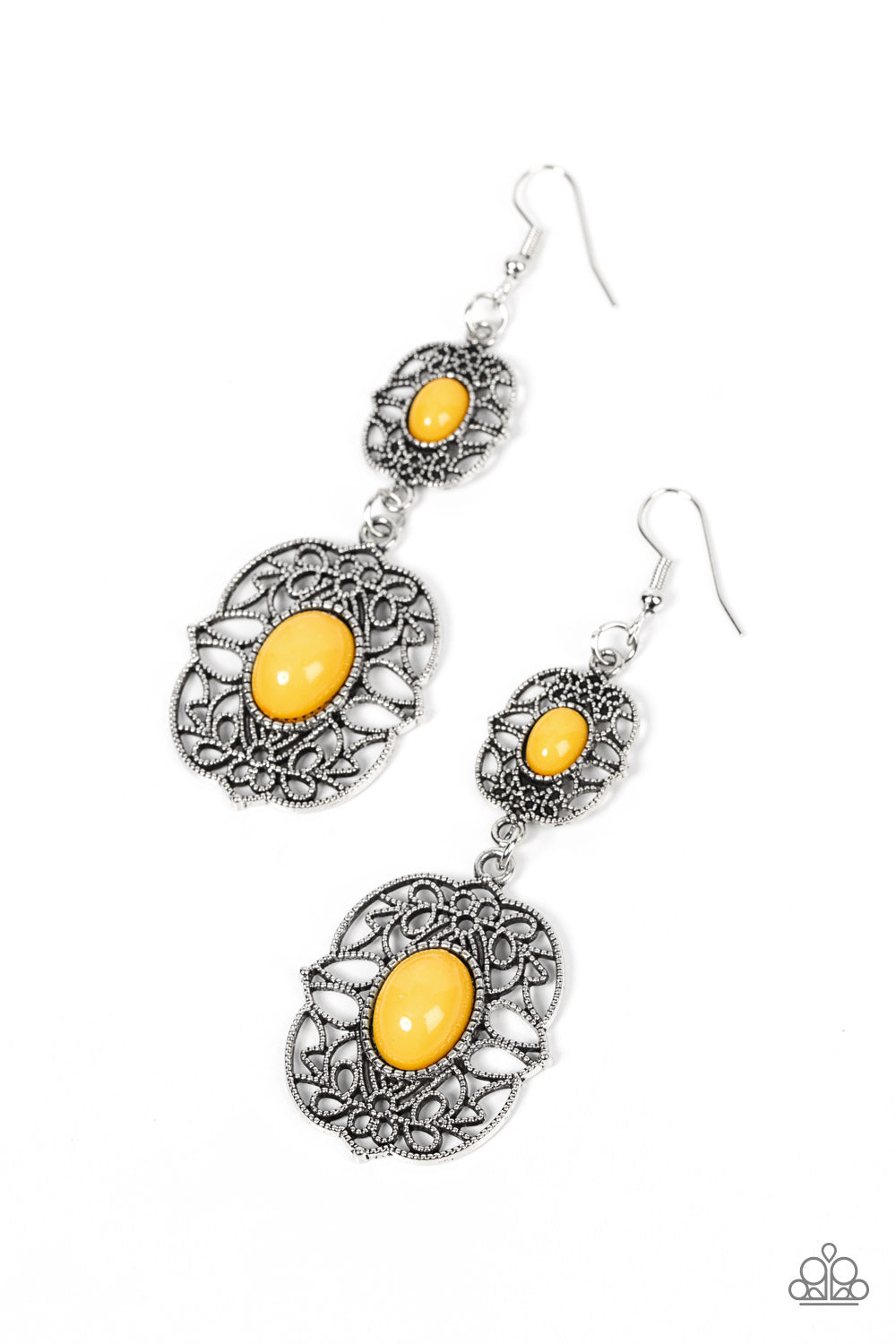 Victorian Villa - yellow - Paparazzi earrings