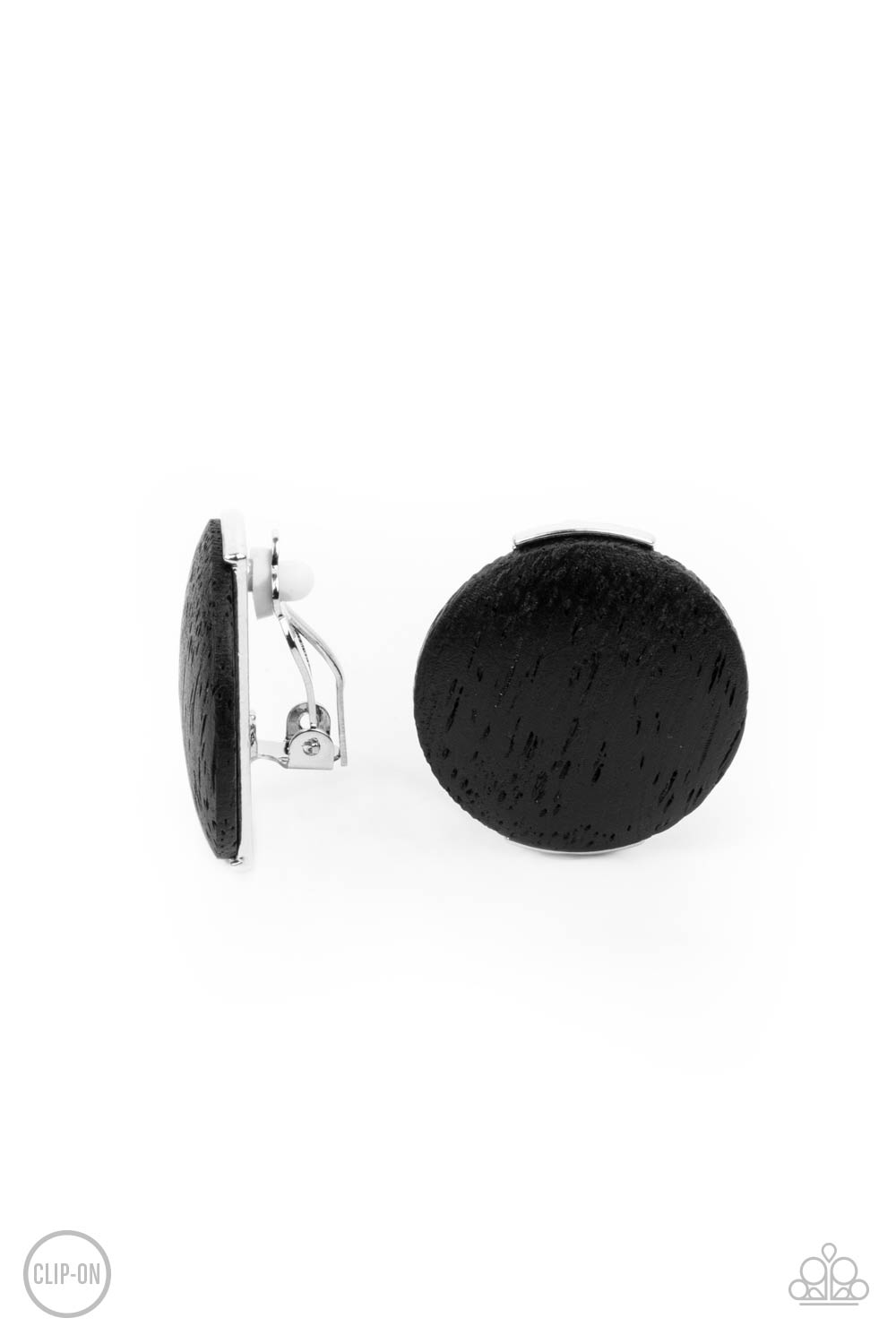WOODWORK It - black - Paparazzi CLIP ON earrings