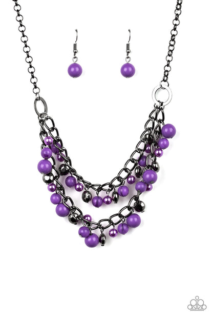 Watch Me Now - purple - Paparazzi necklace