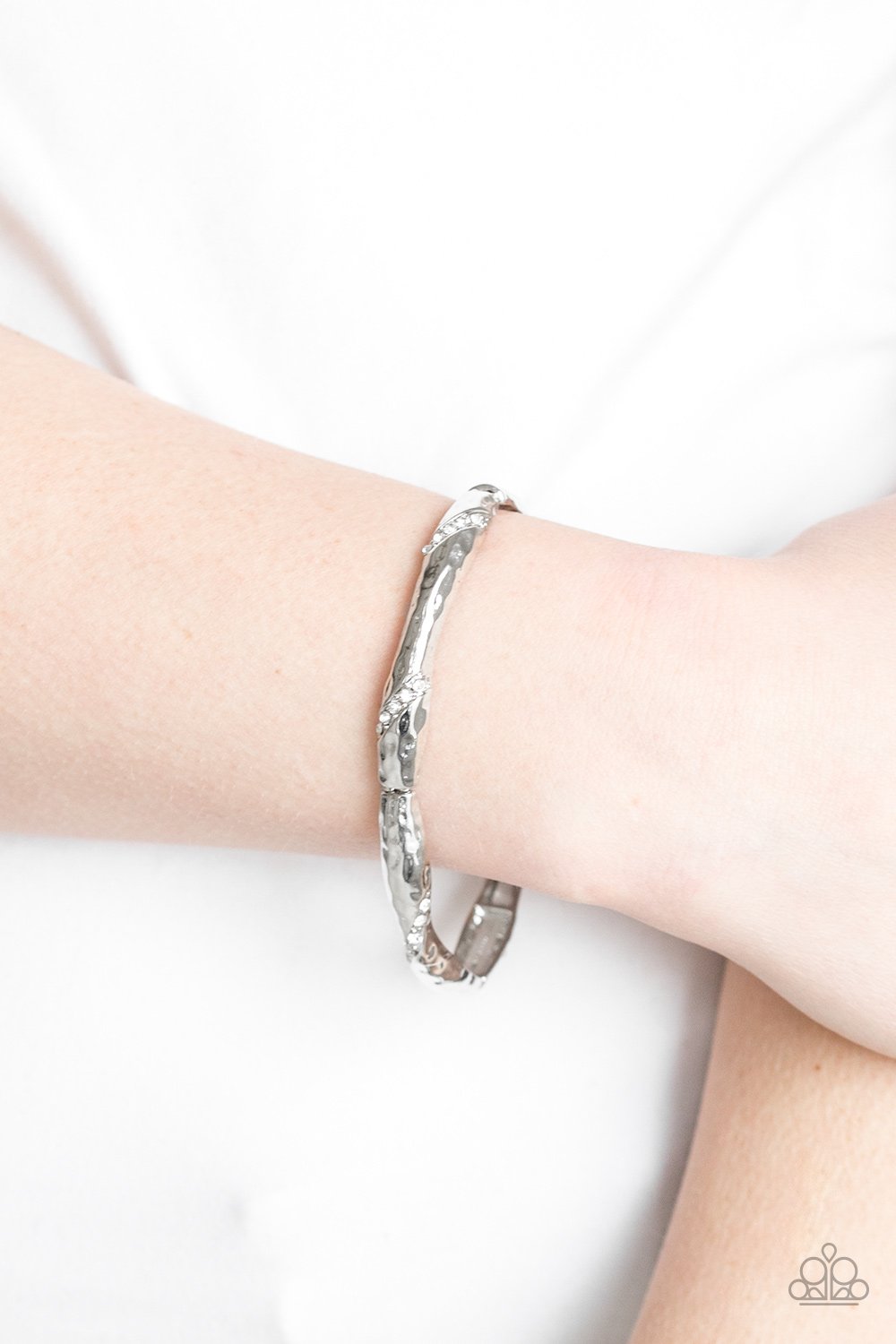 Watch Out For Ice-white-Paparazzi bracelet