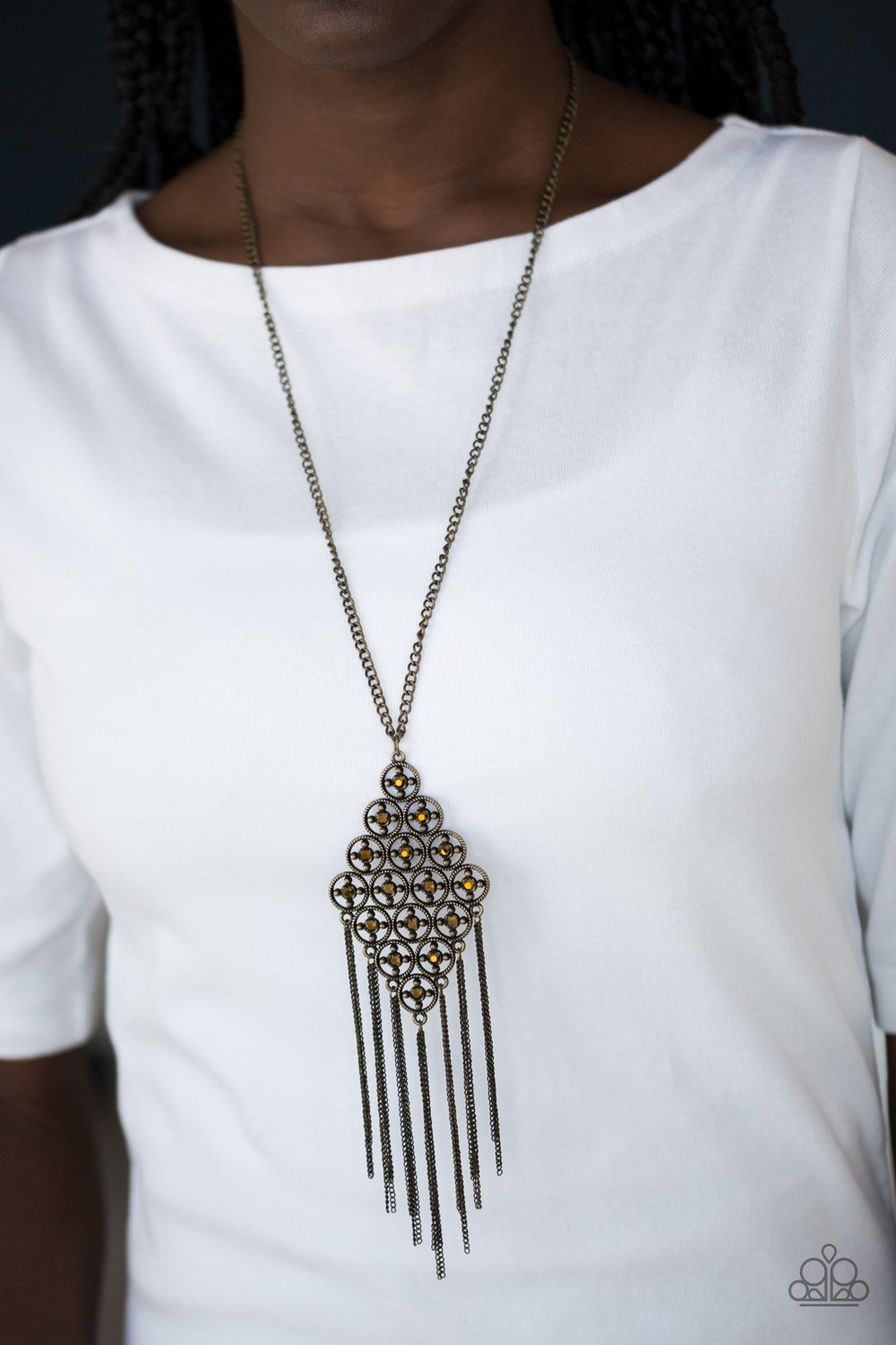 Web Design - brass - Paparazzi necklace