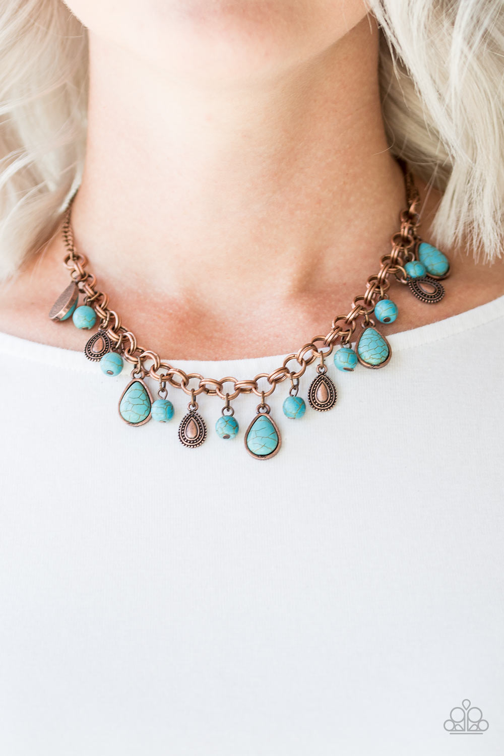 Welcome to Bedrock - copper - Paparazzi necklace, image size:1000x1500