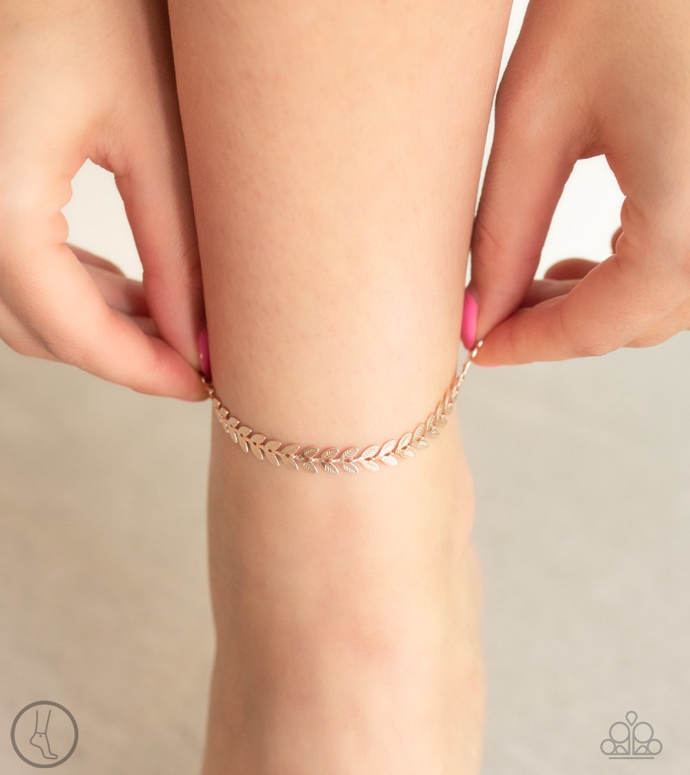 West Coast Goddess-rose gold-Paparazzi anklet
