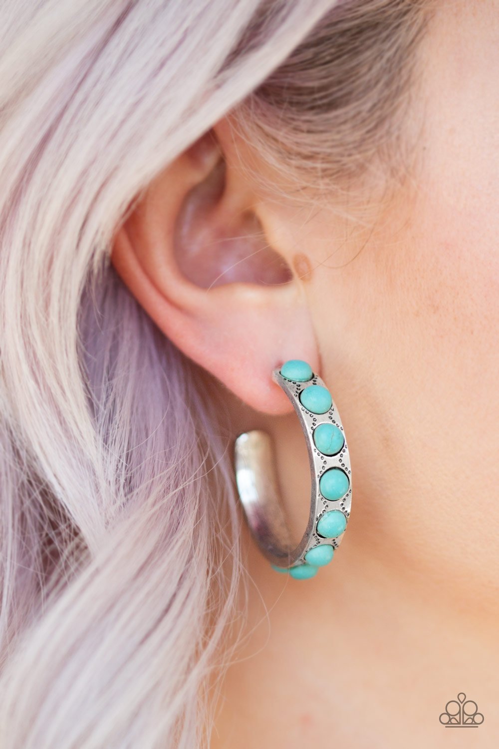 Western Watering Hole - blue - Paparazzi earrings