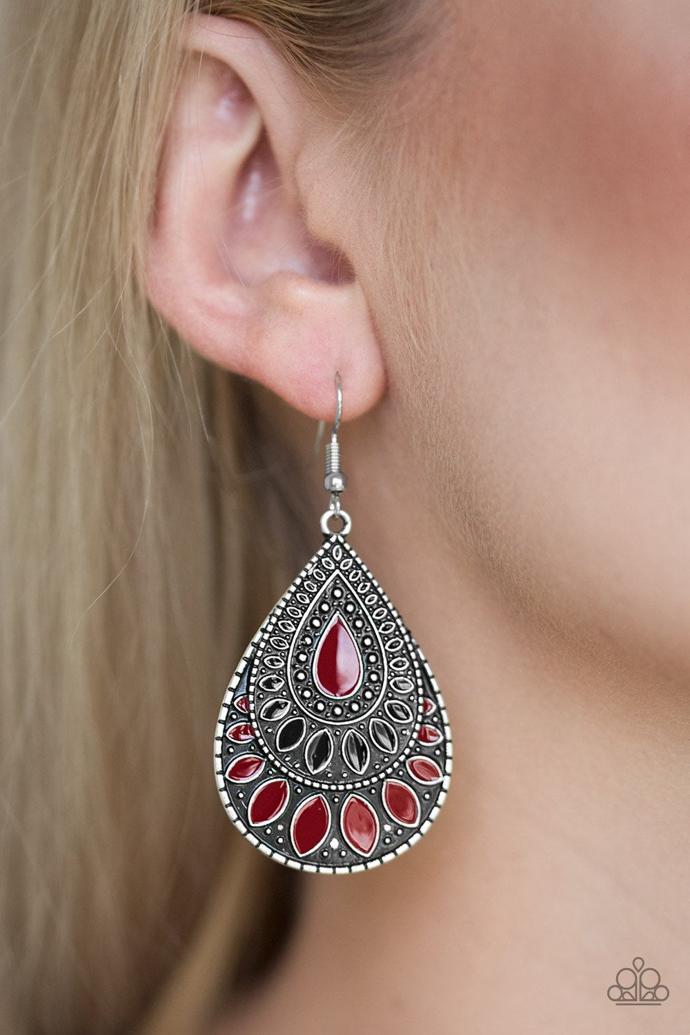 Westside Wildside-red-Paparazzi earrings