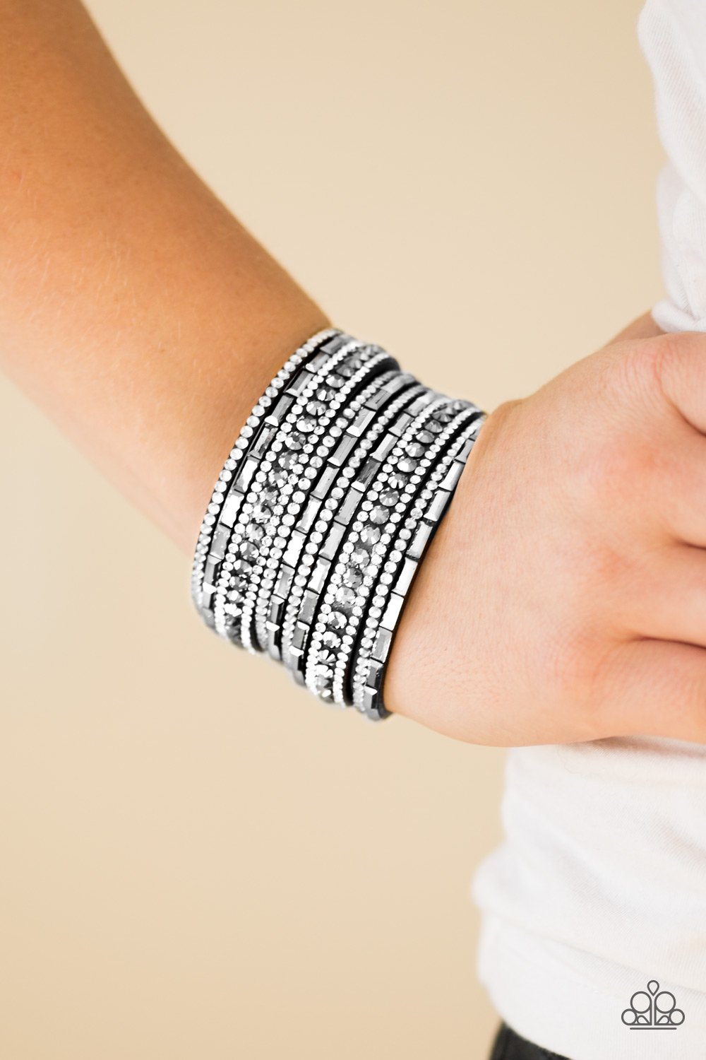 Wham Bam Glam - black and white - Paparazzi bracelet