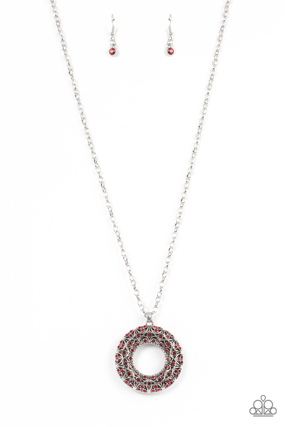 Wintry Wreath - red - Paparazzi necklace