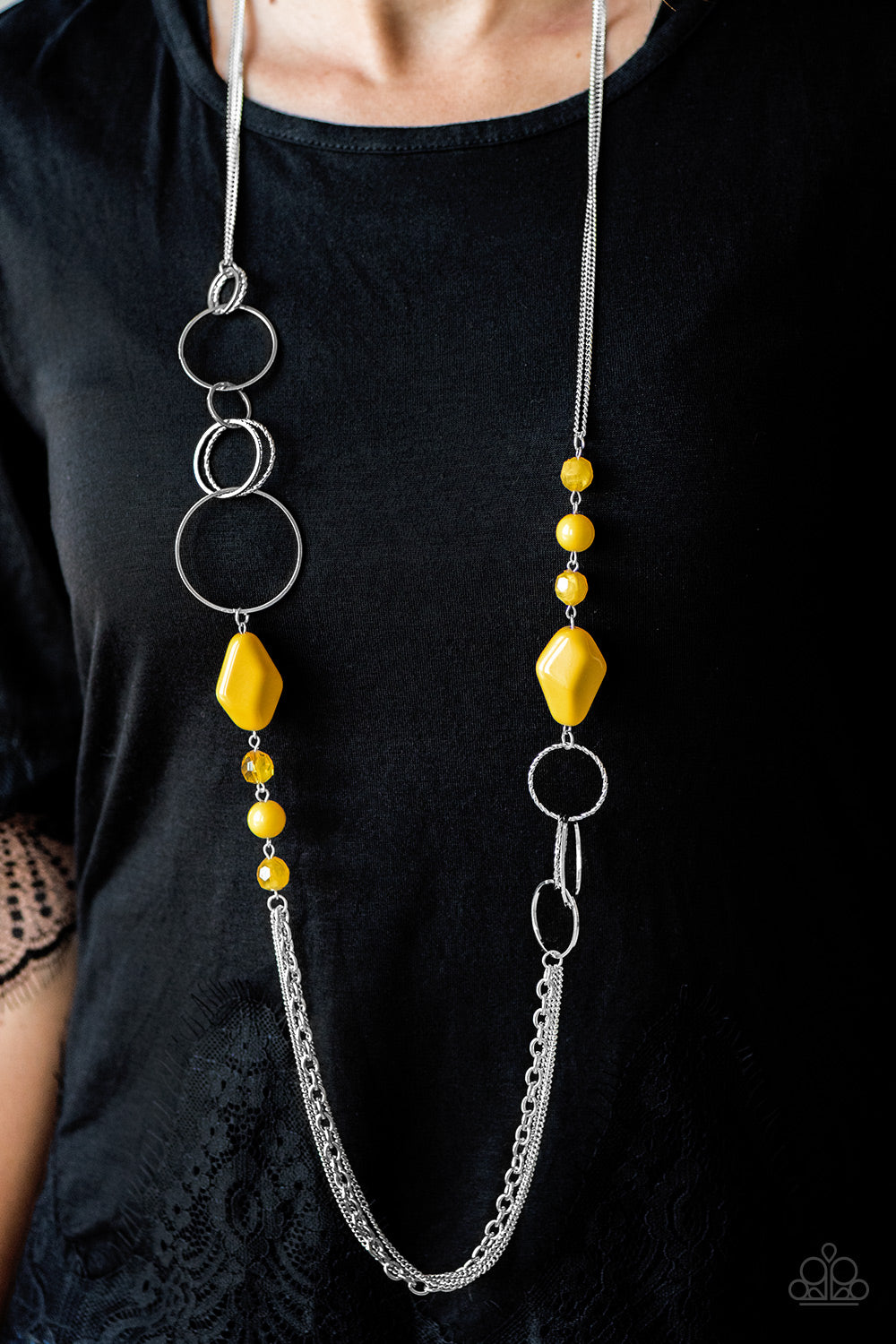 Wonderfully Colorful - Yellow - Paparazzi necklace