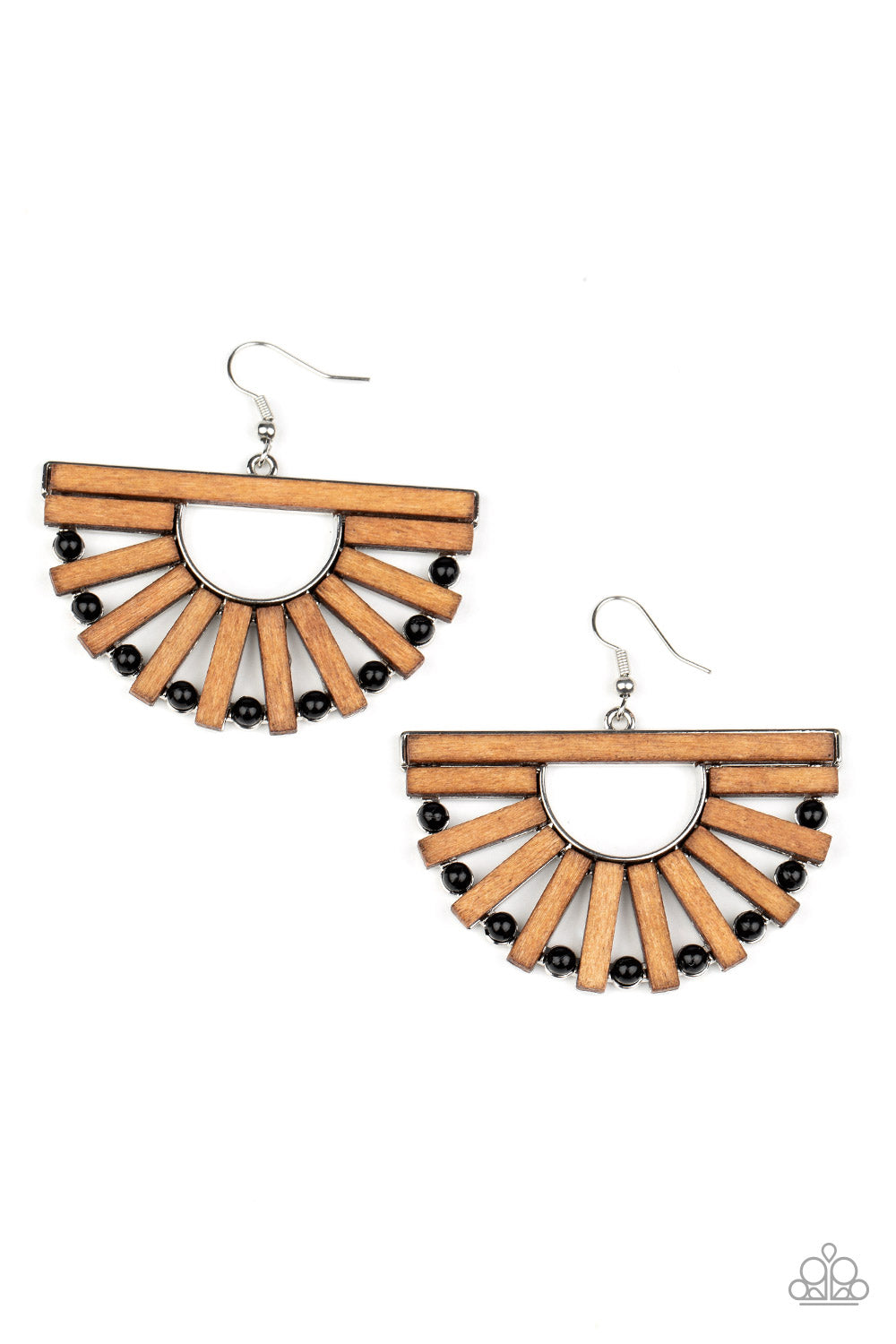Wooden Wonderland - black - Paparazzi earrings