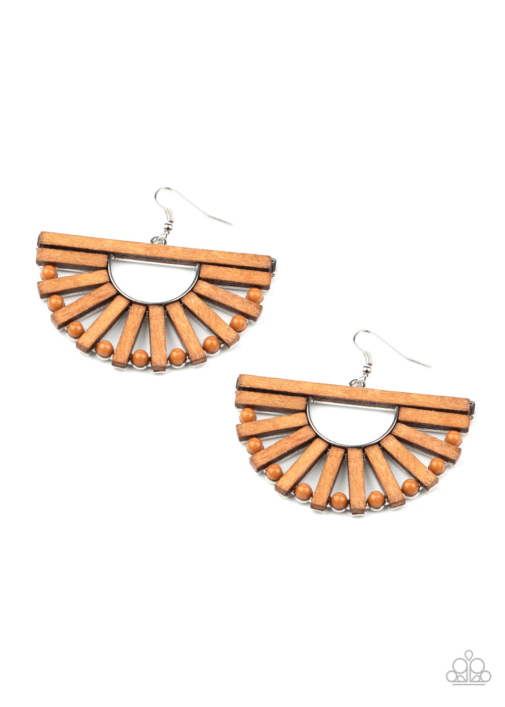 Wooden Wonderland - brown - Paparazzi earrings