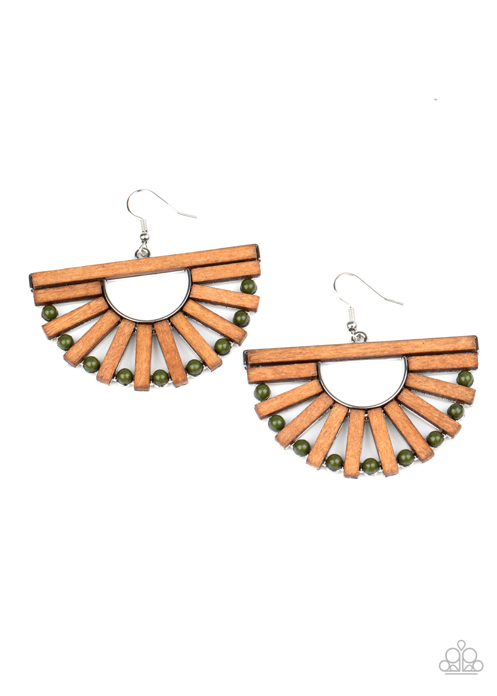 Wooden Wonderland - green - Paparazzi earrings