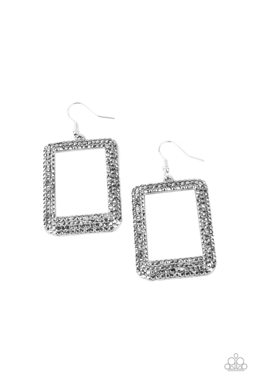 World FRAME-ous - silver - Paparazzi earrings