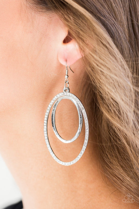 Wrapped in Wealth - white - Paparazzi earrings