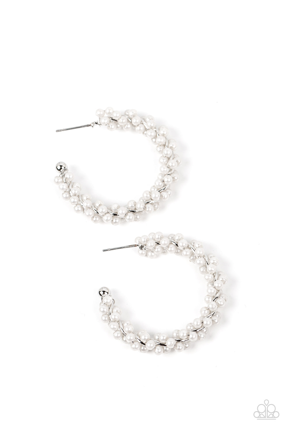Yacht Royale - white - Paparazzi earrings