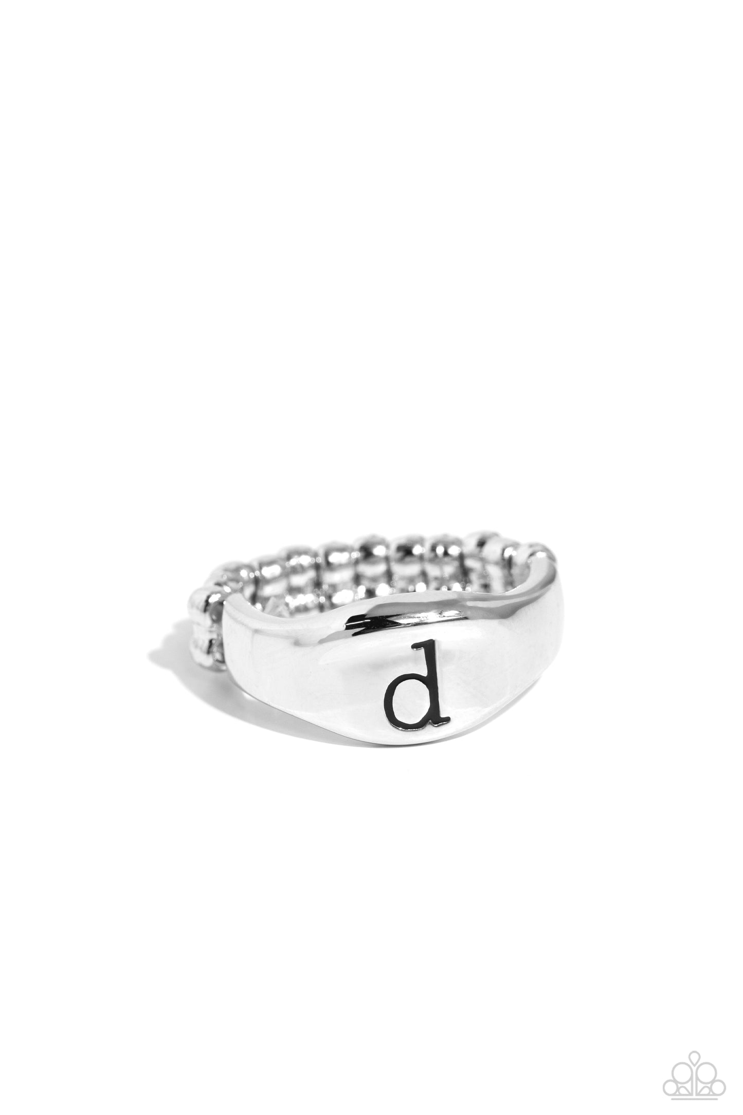 Monogram Memento - silver - D - Paparazzi ring