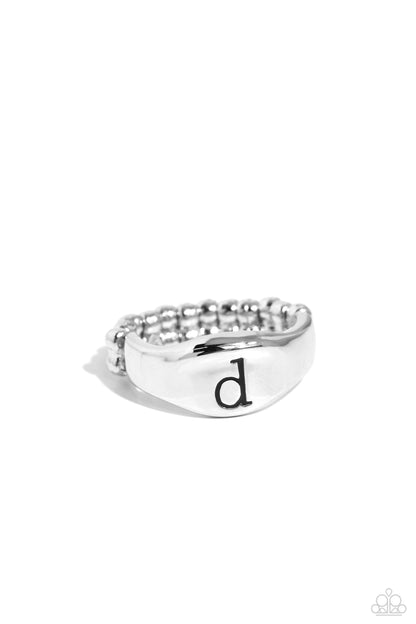 Monogram Memento - silver - D - Paparazzi ring