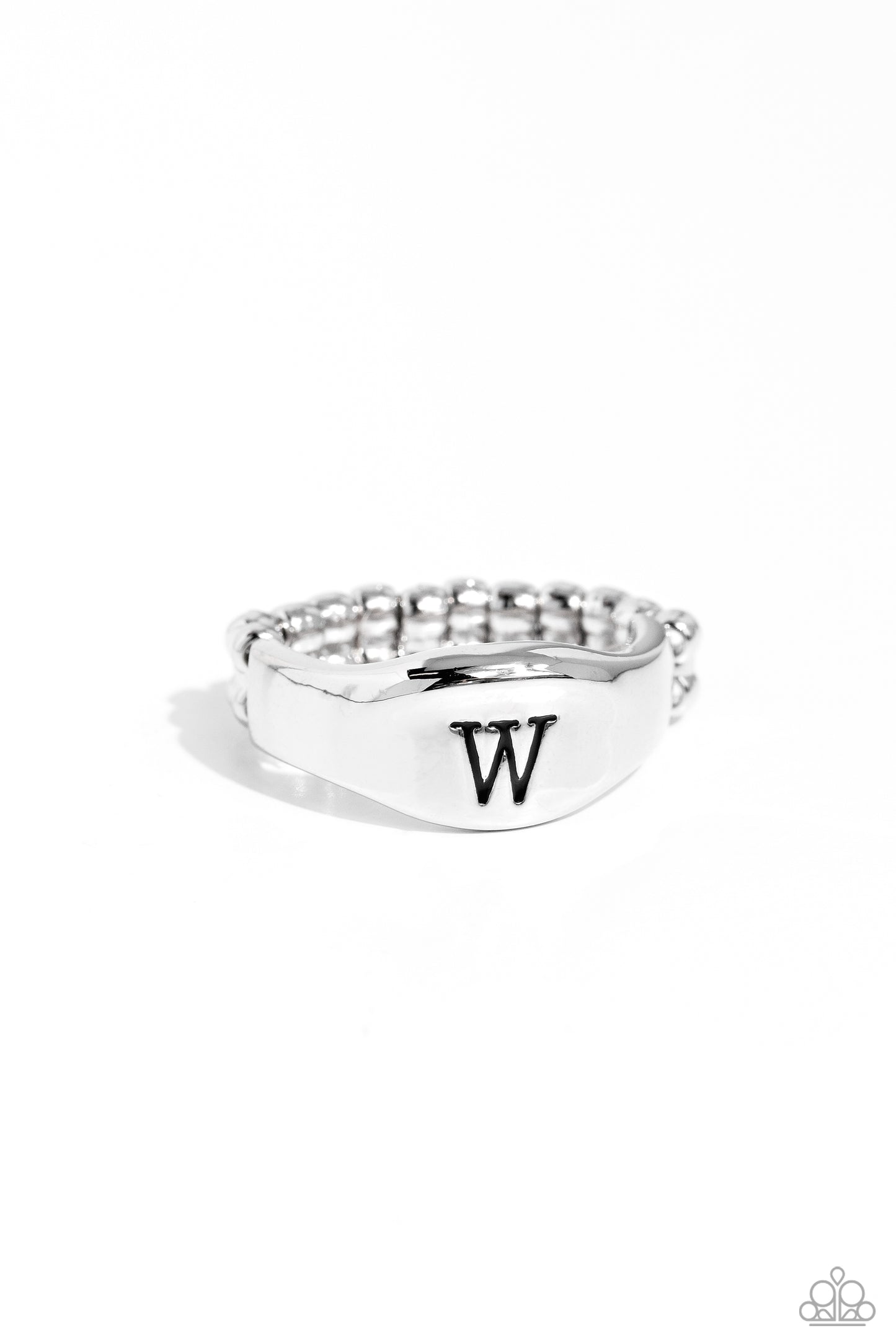 Monogram Memento - silver - W - Paparazzi ring