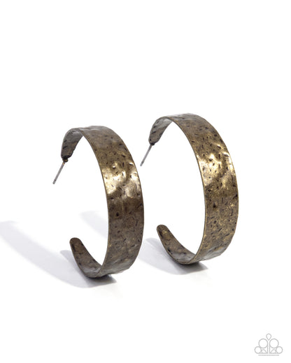Rustic Renewal - brass - Paparazzi earrings