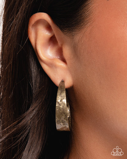 Rustic Renewal - brass - Paparazzi earrings