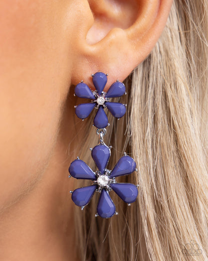 A Blast of Blossoms - blue - Paparazzi earrings