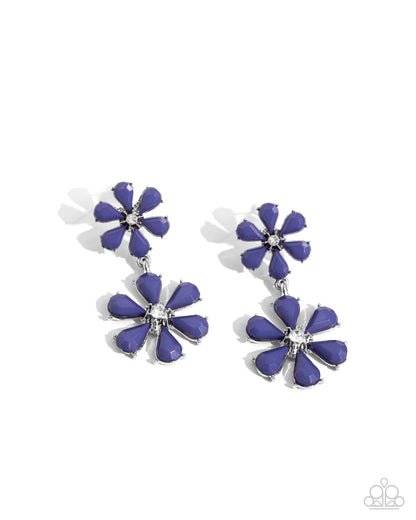 A Blast of Blossoms - blue - Paparazzi earrings