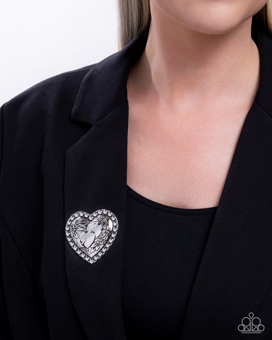 A Breath of Fresh Romance - silver - Paparazzi brooch