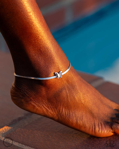 A FLIGHT-ing Chance - silver - Paparazzi anklet