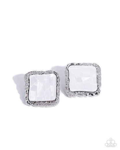 A Polished Work Of Art - white - Paparazzi earrings