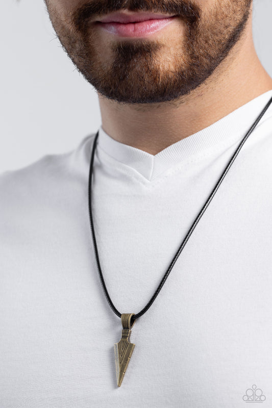ARROWHEAD Rush - brass - Paparazzi MENS necklace
