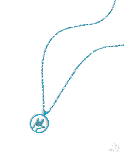 Abstract ASL - blue - Paparazzi necklace