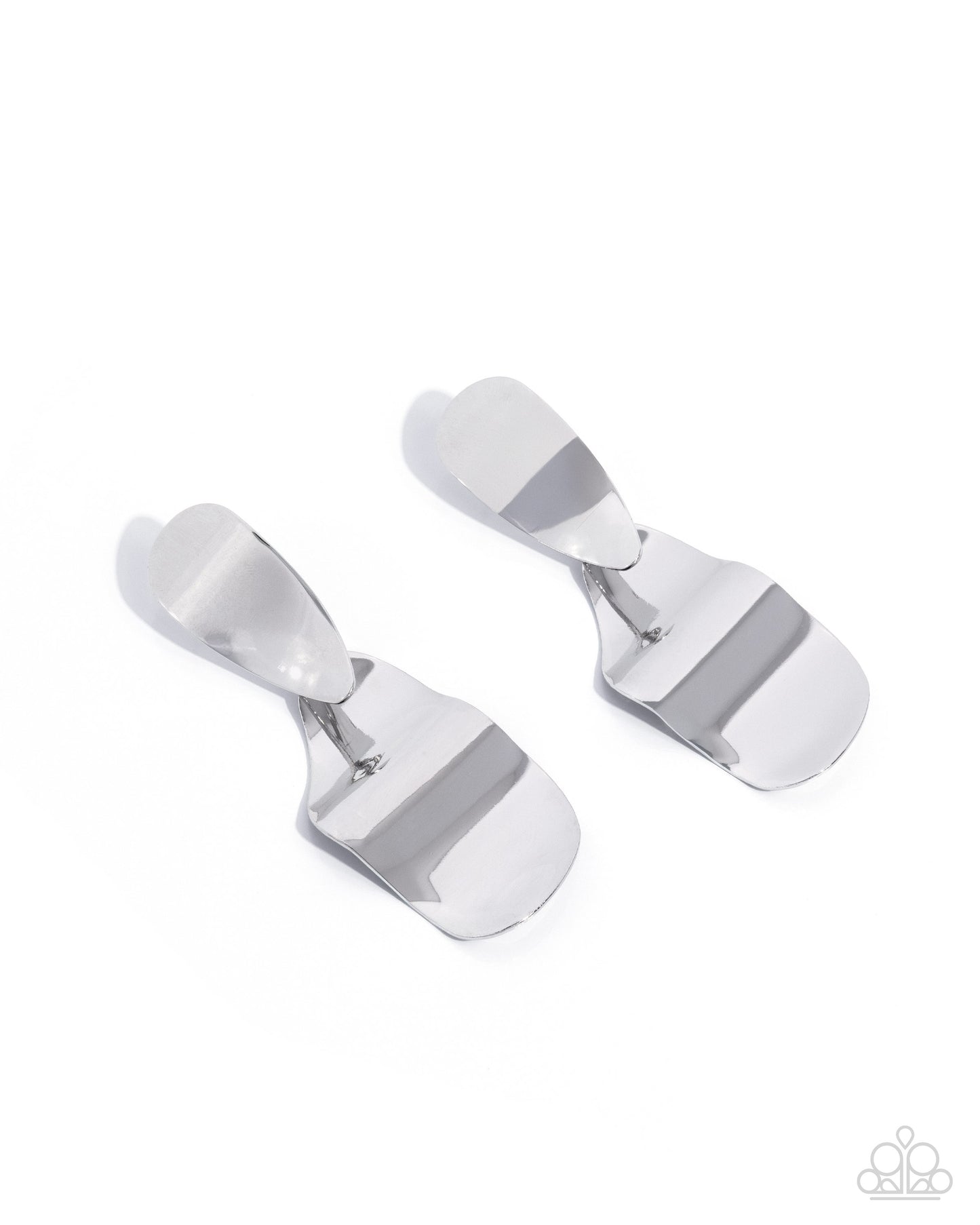 Abstract Acclaim - silver - Paparazzi earrings