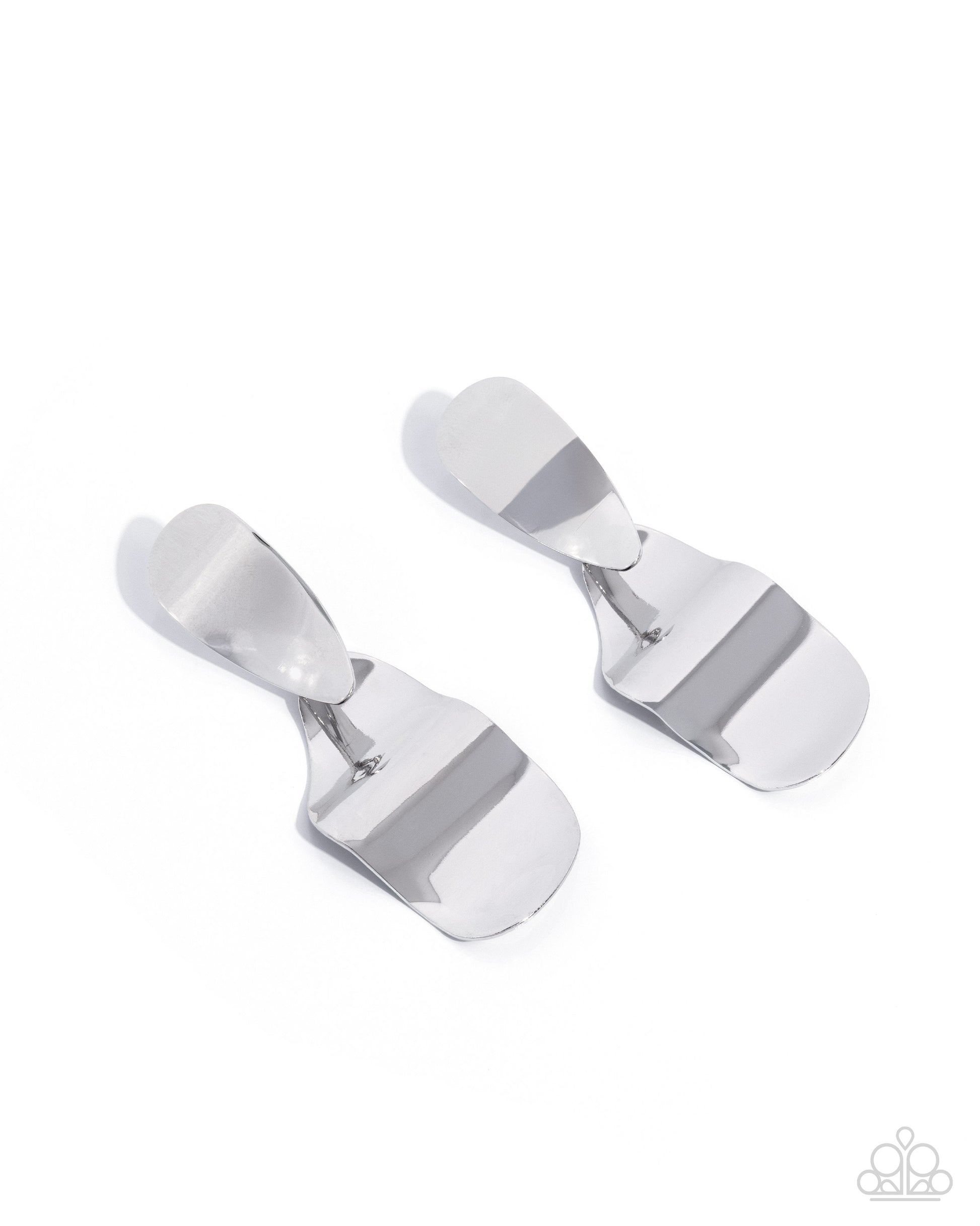 Abstract Acclaim - silver - Paparazzi earrings