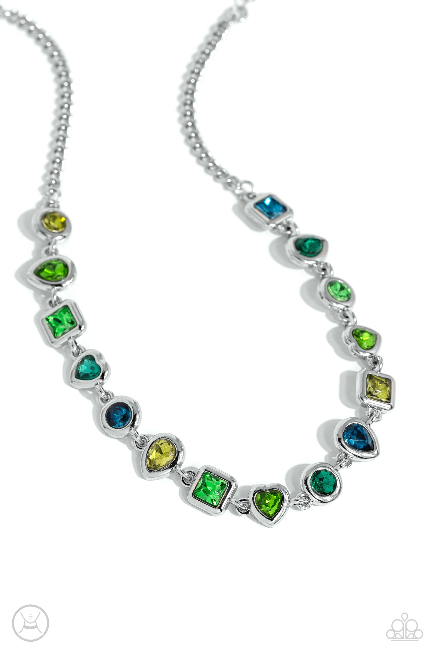 Abstract Admirer - green - Paparazzi necklace