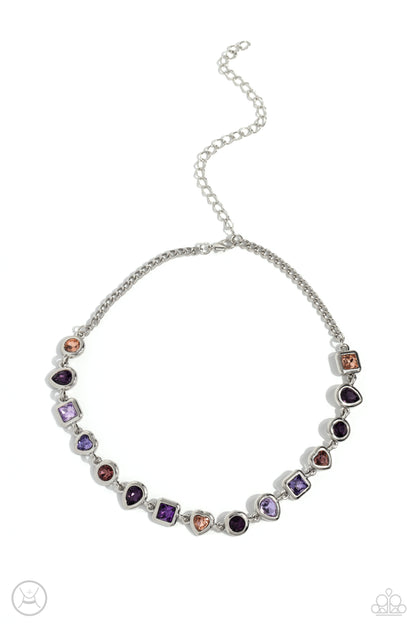 Abstract Admirer - purple - Paparazzi necklace