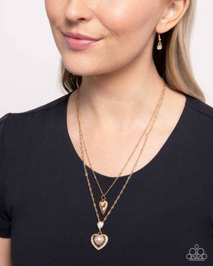 Abstract Affection - gold - Paparazzi necklace