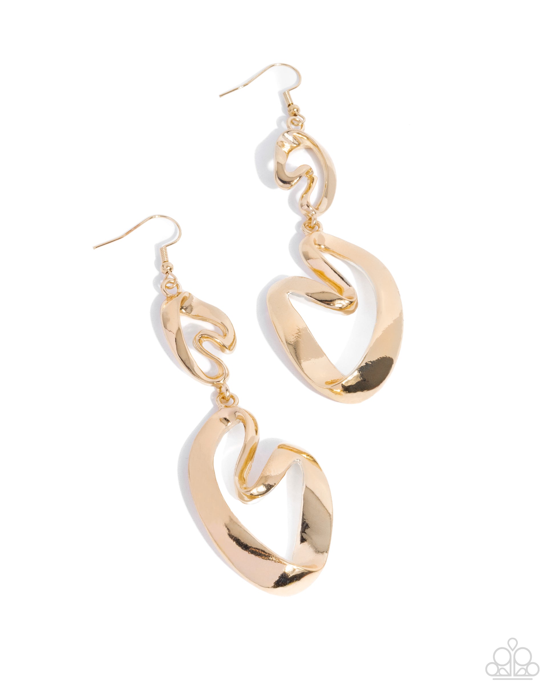 Abstract Angles - gold - Paparazzi earrings