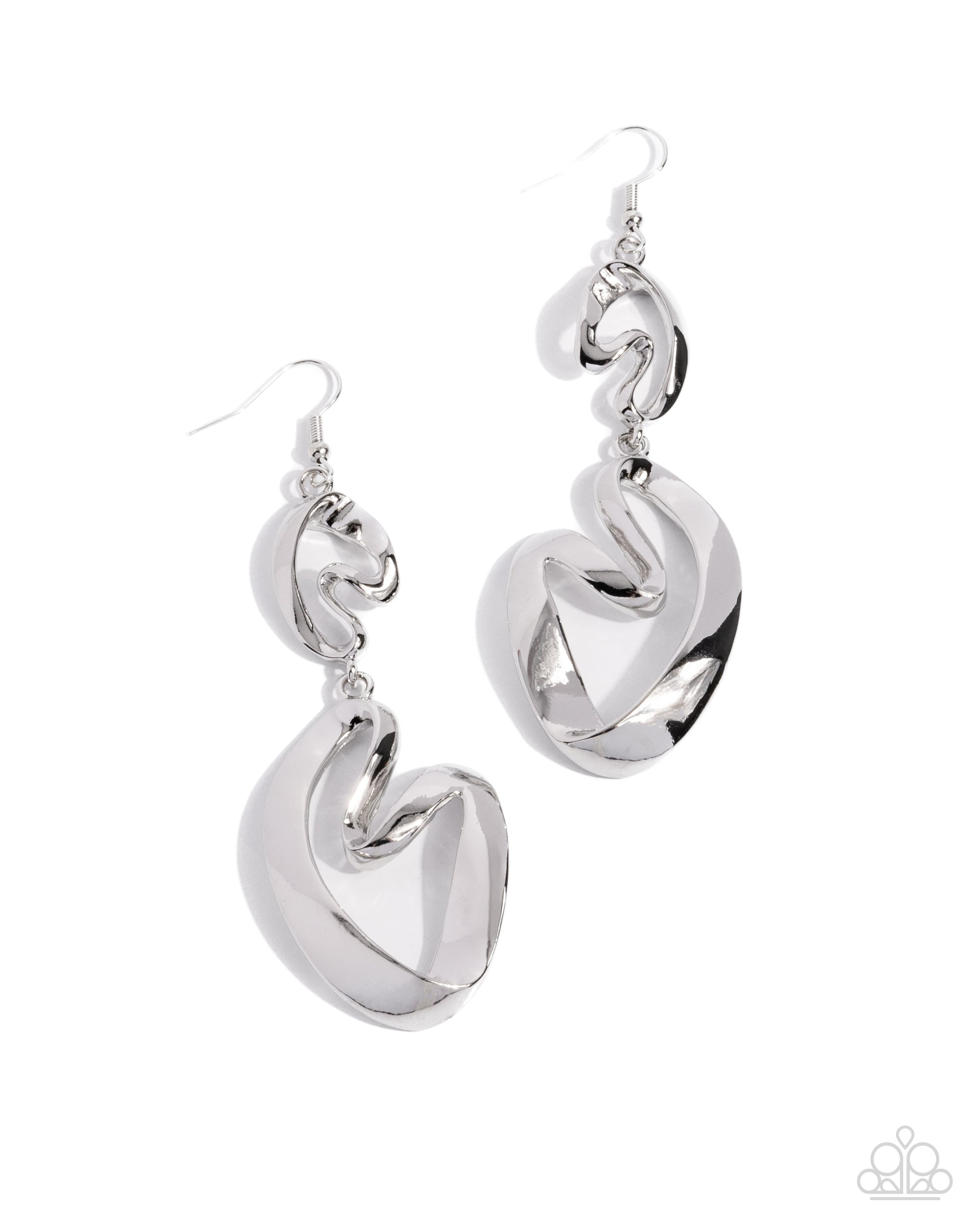 Abstract Angles - silver - Paparazzi earrings