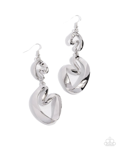 Abstract Angles - silver - Paparazzi earrings