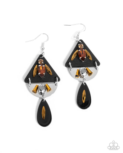 Abstract Articulation - black - Paparazzi earrings
