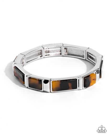 Acrylic Accent - brown - Paparazzi bracelet