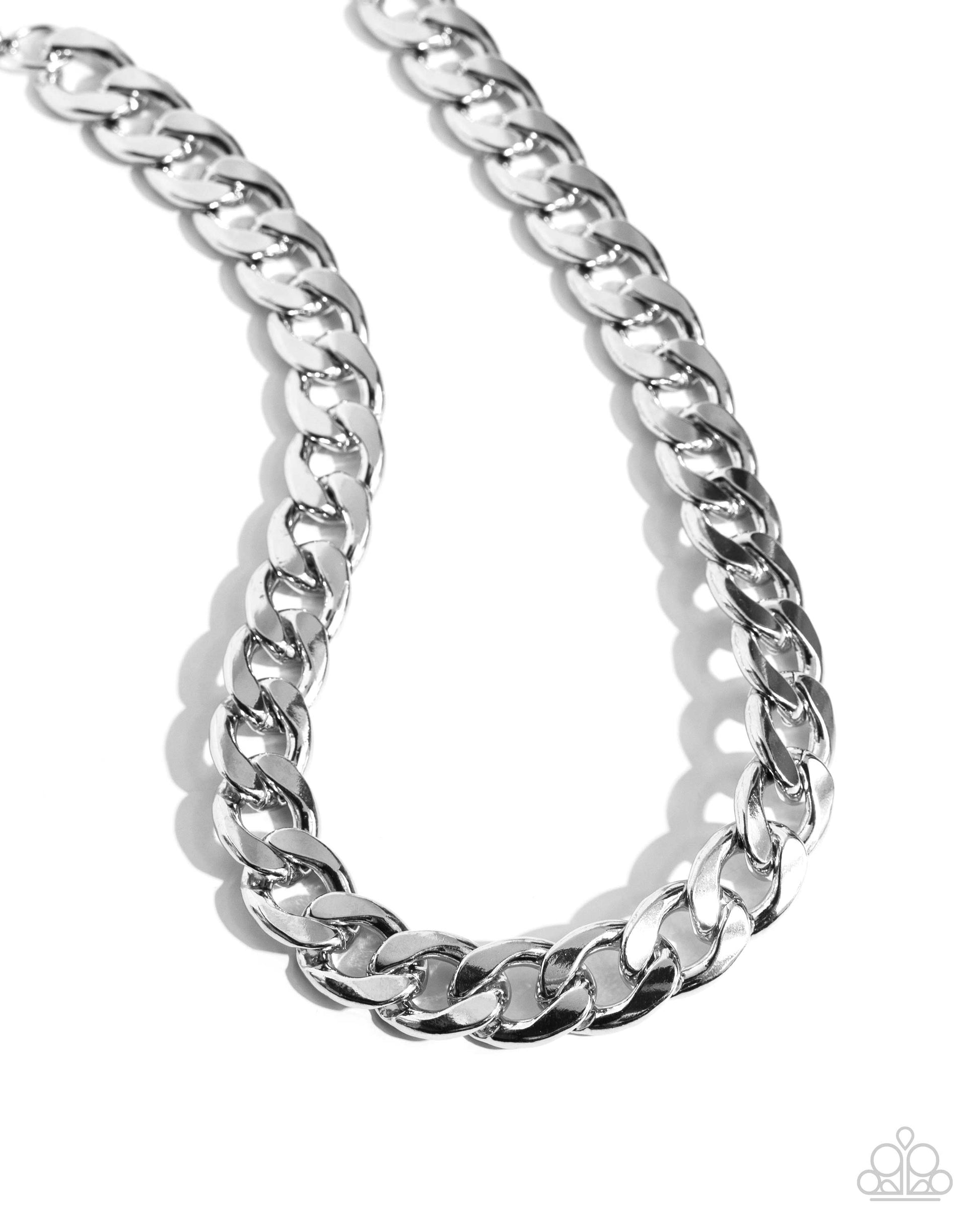 Action CURB - silver - Paparazzi necklace